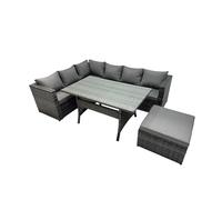 Fimous Outdoor PE Rattan Sofa Set with with Big Stool