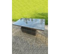 Fimous PE Rattan Rising Garden Dining or Coffee Table - Dark Grey Mixed
