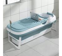 Fimous Portable Folding Shower Bathtub Adult Freestanding Bathtub for Small Bathrooms with Soap Basket