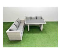 6-seater Patio Rectangular Table Sofa Set Light Grey Fimous Light Grey One Size