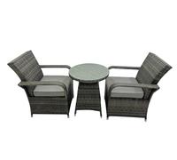 Rattan Garden Furniture Dining Set Table And Chairs WiCker Patio Outdoor 2 Chairs Plus Small Round Table Fimous Dark Grey One Size