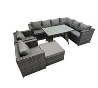 Fimous Patio Furniture Sets with Dining Table Big Stool 2 Chair