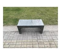 Fimous Rattan Oblong Rectangular Coffee Tea Table Outdoor Garden Furniture Patio Accessory in Dark Grey Fimous Dark Grey