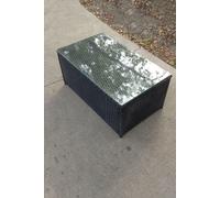 Fimous Rattan Oblong Rectangular Tea Coffee Table Outdoor Garden Furniture Patio Furniture Black