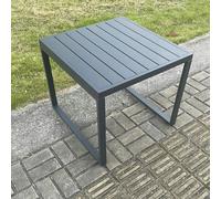 Fimous Square Aluminium Garden Side Coffee Table for Patio, Balcony, Terrace, Swimming Pool - Dark Grey