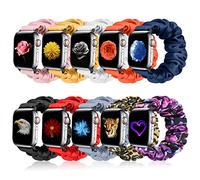 Fimpressiont 10 Packs Compatible with Apple Watch Bands Scrunchies 38mm 40mm 41mm 42mm 44mm 45mm 49mm Women Girls Cute Pattern Fabric Wristbands Straps Band for iWatch Ultra/Ultra 2 Series
