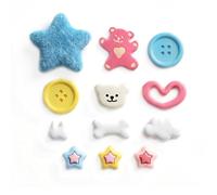 FIMWOLZ 20 Versatile Shoe Pins - High Quality PVC Shoe Charm, Compatible with Crocs and Jibbitz, Fun and Unique Crocs Pins in Bear, Star, Button Shape (for Children and Adults)