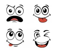 FIMWOLZ 4-Piece Car Stickers - Funny Emoticons
