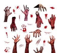 FIMWOLZ 4 Sheets 28 Pieces Halloween Window Stickers, Scary Halloween Party Decorations for Windows and Car, Indoor and Outdoor