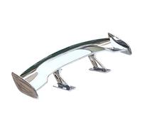 Fin Splitter Lip For GT Style Small Rear Trunk Spoiler Wing Car Boot Mini Auto Accessories Universal Car Front Spoilers(Large silver)