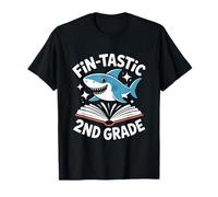 Fin Tastic 2nd Grade Shark Back to School Reading T-Shirt