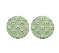 Finagallathe Avocado Car Coasters for Drinks 2 Pack Leather Animal Print Cup Holders Coaster for Car Automotive Holder Coaster Universal fit Most Car Sedan Vehicle Interior Accessories