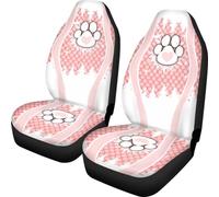 Finagallathe Cute Dog Paw Print Car Seat Covers Pink Auto Car Accessories for Women Funny Front Seat Cover for Truck Sedan SUV Gifts