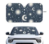 Finagallathe Foldable Car Windshield Sun Shade Sun Moon Star Print Auto Sunshade Front Window Ultraviolet-Proof & Heat Insulation Shade Sun Blocker Visor Protector for Truck Sedan SUV
