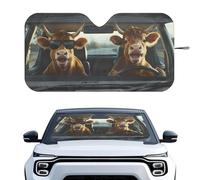 Finagallathe Highland Cattle Print Car Windshield Sunshade Foldable Front Window Shields Sunshades with Storage Bag Ultraviolet-Proof Sun Reflector for Sedan SUV Truck