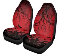 Finagallathe Red Gothic Bat Car Seat Covers Front Seats Only Branch Front Seat Protector Universal Compatible Fit for 95% Vehicles,Cars,Trucks,SUV,Sedans