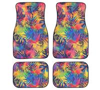 Finagallathe Tie Dyed Car Floor Mats Front Rear Carpets Mat Set of 4,Monstera Leaf Leaves Auto Foot Mats Universal Fit Vehicles Trucks SUV