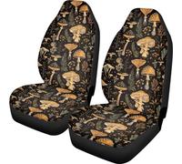 Finagallathe Vintage Mushroom Print Car Seat Covers Front Set,Washable and Breathable Cloth Seat Covers for Cars Universal Fit for Most Car Interior Covers-Sedan Truck SUV