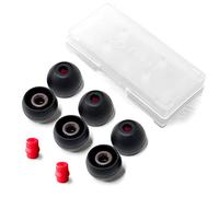 Final Black+Black/Red Silicone Type E Eartips Kit With Case and Nozzle Adaptor Compatible With 1More, AKG, Audio-Technica, Beats by Dre, Campfire Audio, Empire Ears, Shure, Sony, Westone (Large)