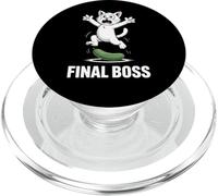 Final Boss Funny Cat Vs Cucumber Humor PopSockets PopGrip for MagSafe