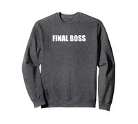 Final Boss Sweatshirt, Adult Unisex, Dark Heather Grey, S