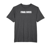 Final Boss T-Shirt, Men's Big and Tall, Dark Heather Grey, 6X Tall