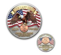 Final Cent Memorial Coin 1909-2025 - Last Lincoln Penny Tribute Challenge Coin, American Flag & Eagle Motif Adorned, Collectible Gift for History & Coin Enthusiasts (1pc)