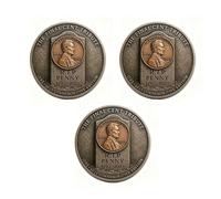 Final Cent Memorial Coin (1909-2025)-Last Lincoln Penny Tribute Token, Metal Hand-Engraved Commemorative Coins to Honor The Great Leader (3pcs)