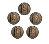 Final Cent Memorial Coin (1909-2025)-Last Lincoln Penny Tribute Token, Metal Hand-Engraved Commemorative Coins to Honor The Great Leader (5pcs)