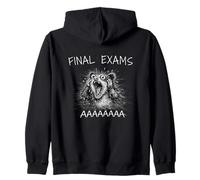 FINAL EXAMS Funny Student Exam Humor Screaming Opossum Zip Hoodie