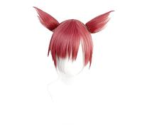 Final Fantasy 14 Cosplay Wig the Crystal Exarch Short Red Gradient Role Play Hair Wig for Halloween Party + Wig Cap