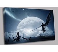 Final Fantasy 7 Sephiroth VS Cloud Canvas Wall Art Picture Print Ready To Hang Stretched Over A Frame - 24 x 16 inch /61 x 40 cm