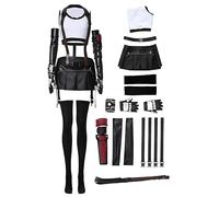 Final Fantasy VII Tifa Lockhart Cosplay Costume Outfit FF 7 Remake Halloween Uniform for Women - Black - XL