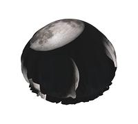 Final Frontier Collection Phases Moon Waterproof Shower Cap,Elastic Bathing Hair Cap Environmental Protection Hair Bath Caps, Double WaterproofBathing Shower Hat