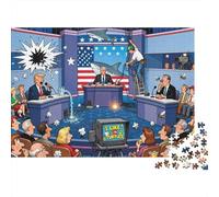 Final Presidential Debate Wooden Jigsaw Puzzle Waterproof 1000 Piece Puzzles for Adults Challenging And Brainteasing Home Decoration