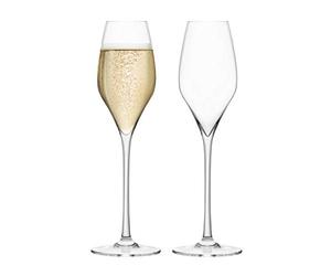 Final Touch 100% Lead-free Crystal Champagne Flutes Glasses Made with DuraSHIELD Titanium Reinforced for Increased Durability Tall 27.8 cm 340ml - Pack of 2