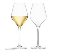 Final Touch 100% Lead-free Crystal White Wine Glasses Goblets Made with DuraSHIELD Titanium Reinforced for Increased Durability Tall 24cm 440 ml - Pack of 2