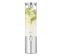 Final Touch 2.5 Litres Stainless Steel Glass Tall Beverage Drinks Dispenser With Tap For Juice Iced Tea Infused Water Sangria Wine Beer