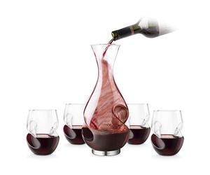 Final Touch 5 Piece Red Wine L'Grand Conundrum Decanter & Glass Set (WDA659)
