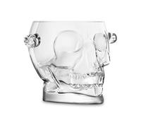 Final Touch Brain Freeze Skull Ice Decanter | Thick crystal clear glass, detailed skull shape, dual carry handles, Halloween candy bowl, party centrepiece, 1600ml, FTA1860