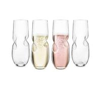 Bubbles Stemless Champagne/Sparkling Wine Glasses - Set of 4-8 oz (236 ml)