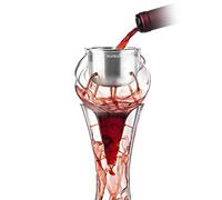 Final Touch Conundrum Stainless Steel Aerator for Wine Decanters (WDA595) | 3-phase aeration & oxygenation, sediment filter, 4 pc easy-clean design, adapter fits angled & straight decanter rims, WDA595