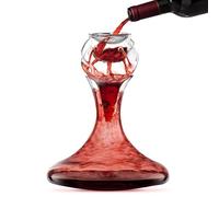 Final Touch Conundrum Wine Aerator & Revolving Decanter Set Handmade Lead-Free Crystal 4-Phase Aeration System Stainless Steel Sediment Filter Glass Aerator Wine Tasting Pouring Accessories (WDA71590)