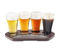 Final Touch Craft Beer Flight Set with Solid Wood & Slate Serving Board (GBT114)