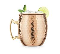 Final Touch Hammered Moscow Mule (MM490) | Hammered exterior, brass-plated cast handle, stainless steel construction, classic mule cocktail presentation, 532 ml, MM490