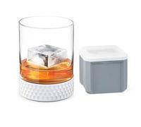 Final Touch Hole-In-One Whiskey/Cocktail Golf Tumbler Sports Glasses with Square Ice Mold - 12oz (350ml) (FTA6655)