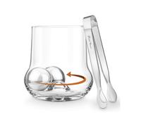 Final Touch Rock Roller Whiskey Glass & Ice Chillings Balls With Tong Set