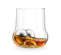 Final Touch ROCK Roller Whiskey Glass, Stainless Steel Ice Chilling Balls and Tong Drinking Gift Set