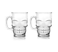 Final Touch Skull Mug Glass Set Of 2 - 700Ml Glasses
