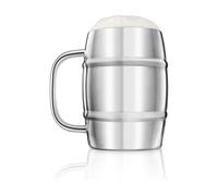 Final Touch Stainless Steel Double Wall Beer Barrel Mug 1 Litre, Silver